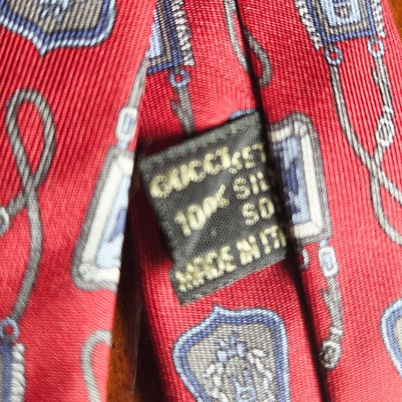 Authentic 100% Silk Gucci Iconic Bag Pattern Tie - Picture 6 of 6